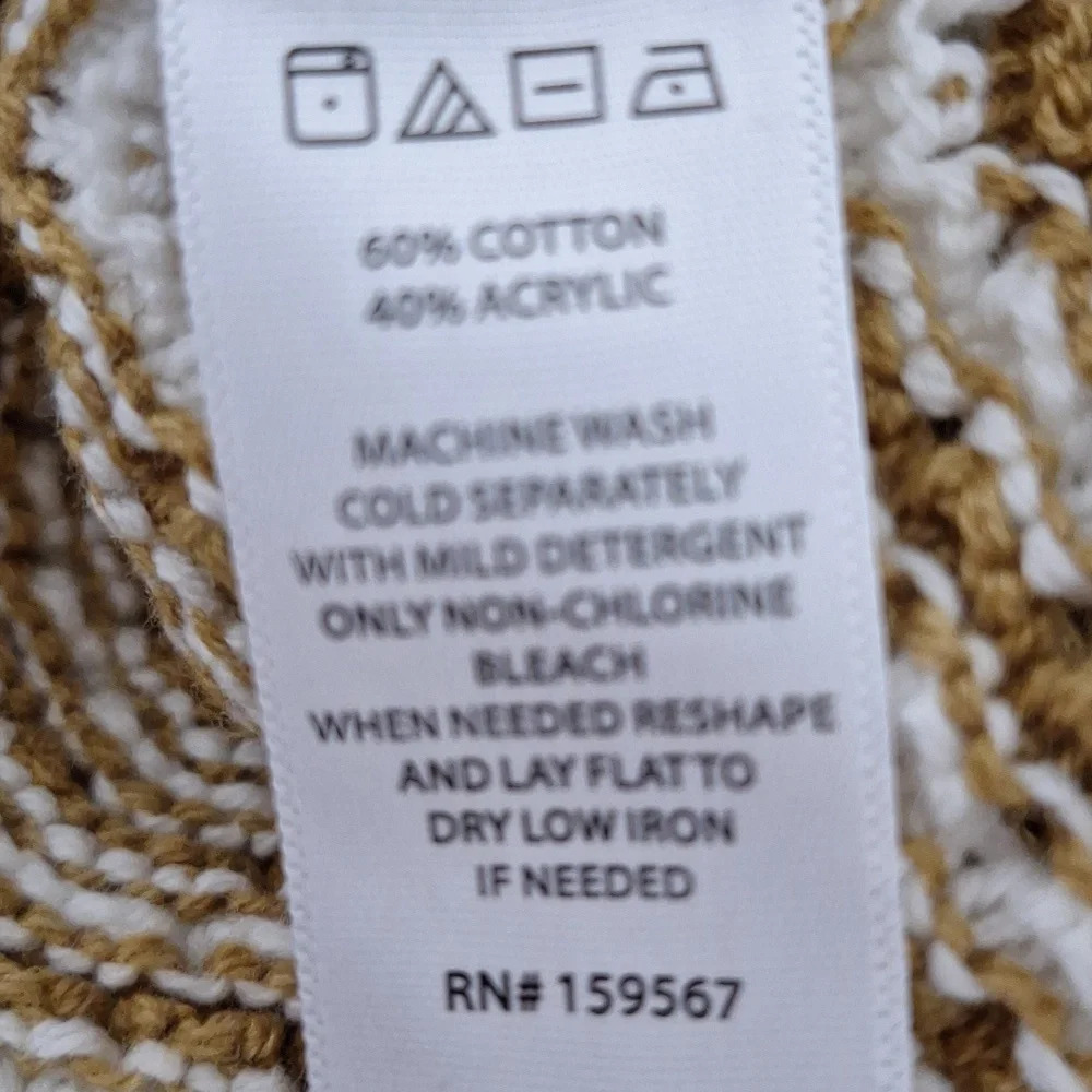 Willow & Wind "NEW" 70's Tan White Bohemian Knit Midi Hippie Skirt & Top Set *M - Picture 8 of 9